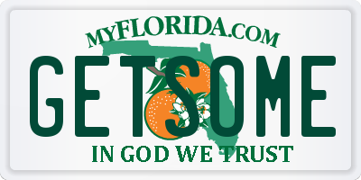 FL license plate GETSOME