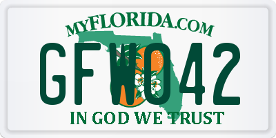 FL license plate GFW042