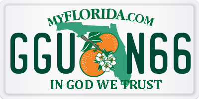 FL license plate GGUN66