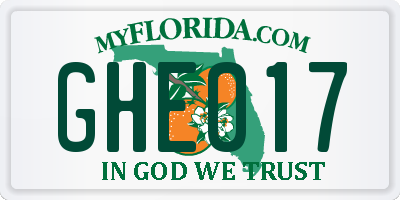 FL license plate GHE017