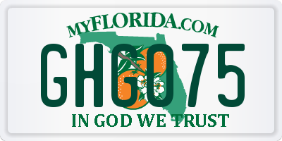 FL license plate GHG075