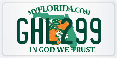 FL license plate GHL299