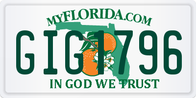 FL license plate GIG1796