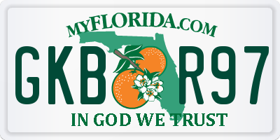 FL license plate GKBR97