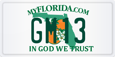 FL license plate GM13