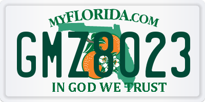 FL license plate GMZ8023