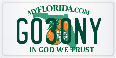 FL license plate GO3ONY