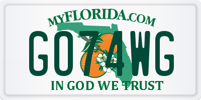 FL license plate GO74WG