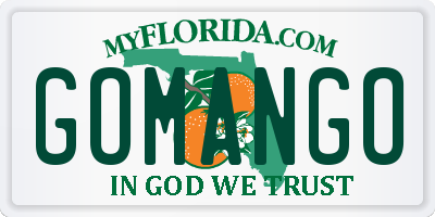 FL license plate GOMANGO