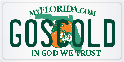 FL license plate GOSCOLD