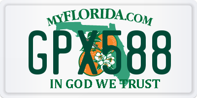 FL license plate GPX588