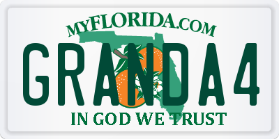 FL license plate GRANDA4