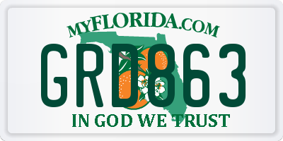 FL license plate GRD863