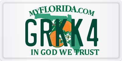 FL license plate GRKK4