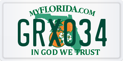 FL license plate GRX034