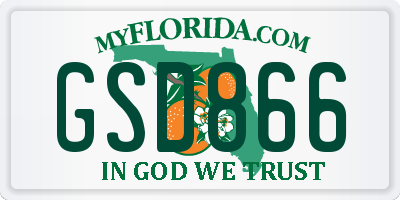 FL license plate GSD866