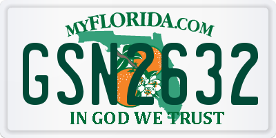 FL license plate GSN2632