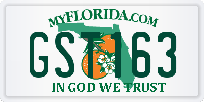 FL license plate GST163