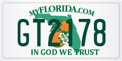 FL license plate GT2178