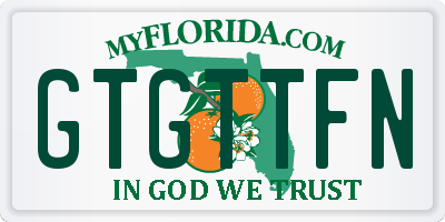 FL license plate GTGTTFN