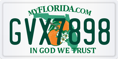 FL license plate GVX7898