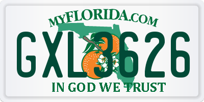 FL license plate GXL3626