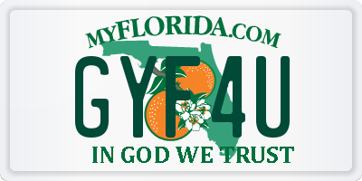 FL license plate GYF4U