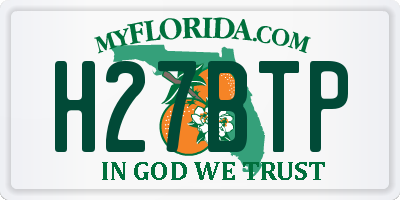 FL license plate H27BTP