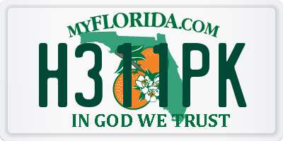 FL license plate H311PK