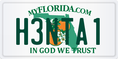 FL license plate H3NTA1