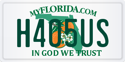 FL license plate H405US