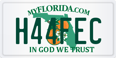 FL license plate H44FEC