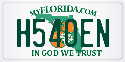 FL license plate H54OEN