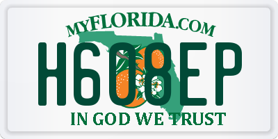 FL license plate H608EP