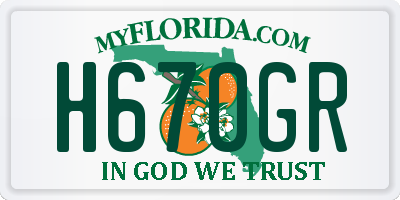 FL license plate H670GR