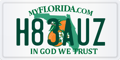 FL license plate H83AUZ