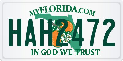 FL license plate HAH2472