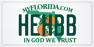 FL license plate HEHBB