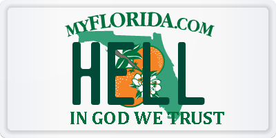 FL license plate HELL