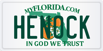 FL license plate HENOCK