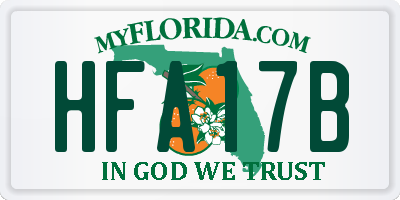 FL license plate HFA17B