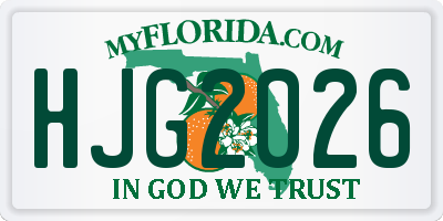 FL license plate HJG2026