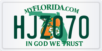 FL license plate HJZ070