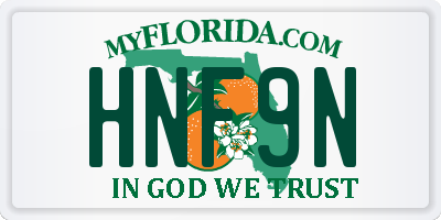 FL license plate HNF9N