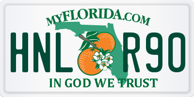 FL license plate HNLR90