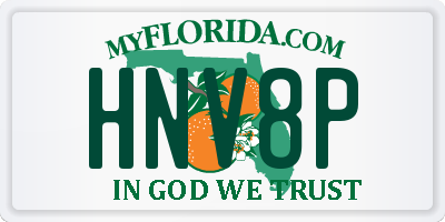 FL license plate HNV8P