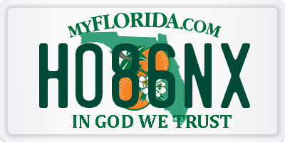 FL license plate HO86NX