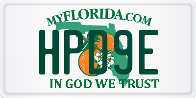 FL license plate HPD9E