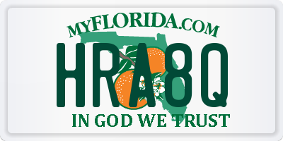 FL license plate HRA8Q