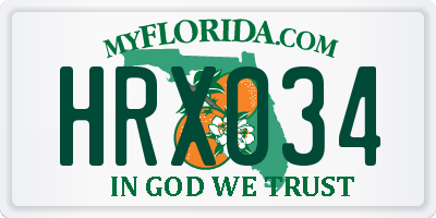 FL license plate HRX034